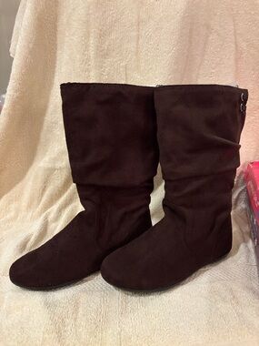 Rampage Gitl’s Slouch Mid-Calf Boots - Dark Brown